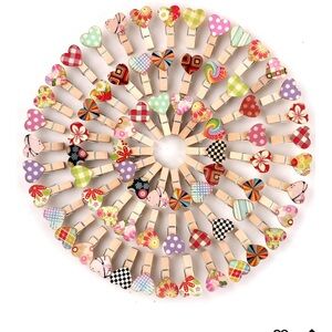 200 Pcs Mini Wooden Clothespins with Hearts for Hanging Photos